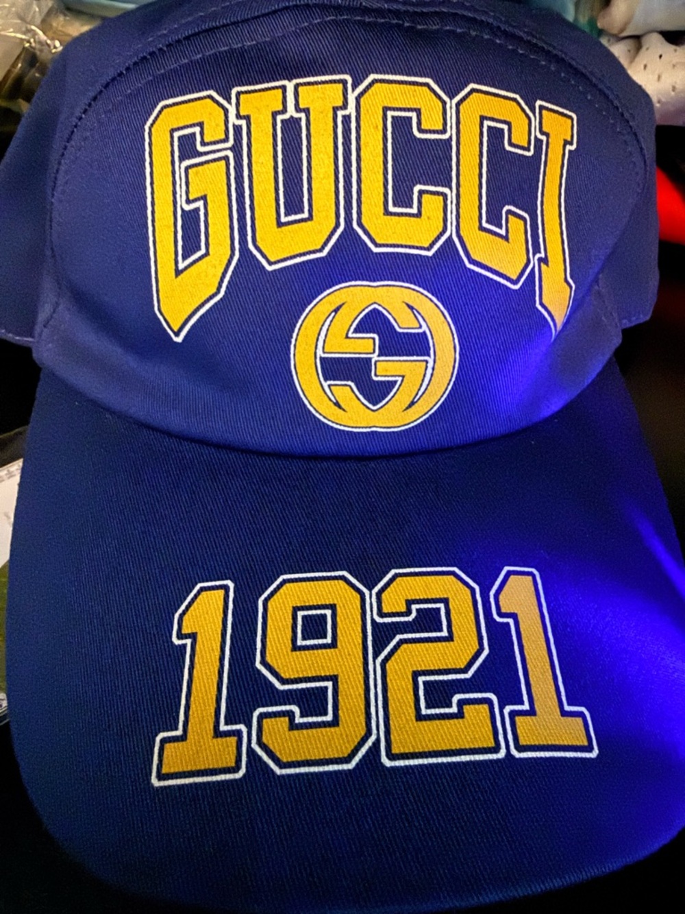 *Authentic* Gucci - College Royal Blue Cap - size Small - NWT, dust bag & COA - Picture 1 of 11